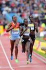 Vivian Cheruiyot leads in the 5000 metres, 2012 Samsung Diamond League, Crystal Palace, London.